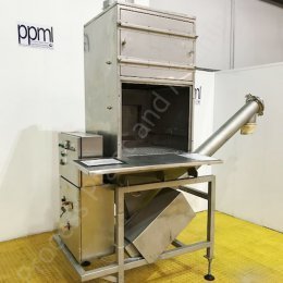 Stainless Steel Elevated Screw Feed Conveyor with Extraction Unit